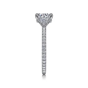 14K White Gold Round Diamond Engagement Ring- Noa