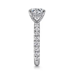 14K White Gold Round Diamond Engagement Ring-Ulani