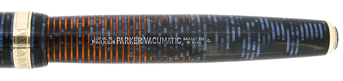 1940 PARKER VACUMATIC AZURE PEARL DOUBLE JEWEL MAJOR FOUNTAIN PEN RESTORED
