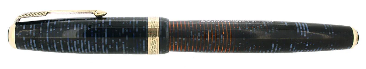 1940 PARKER VACUMATIC AZURE PEARL DOUBLE JEWEL MAJOR FOUNTAIN PEN RESTORED