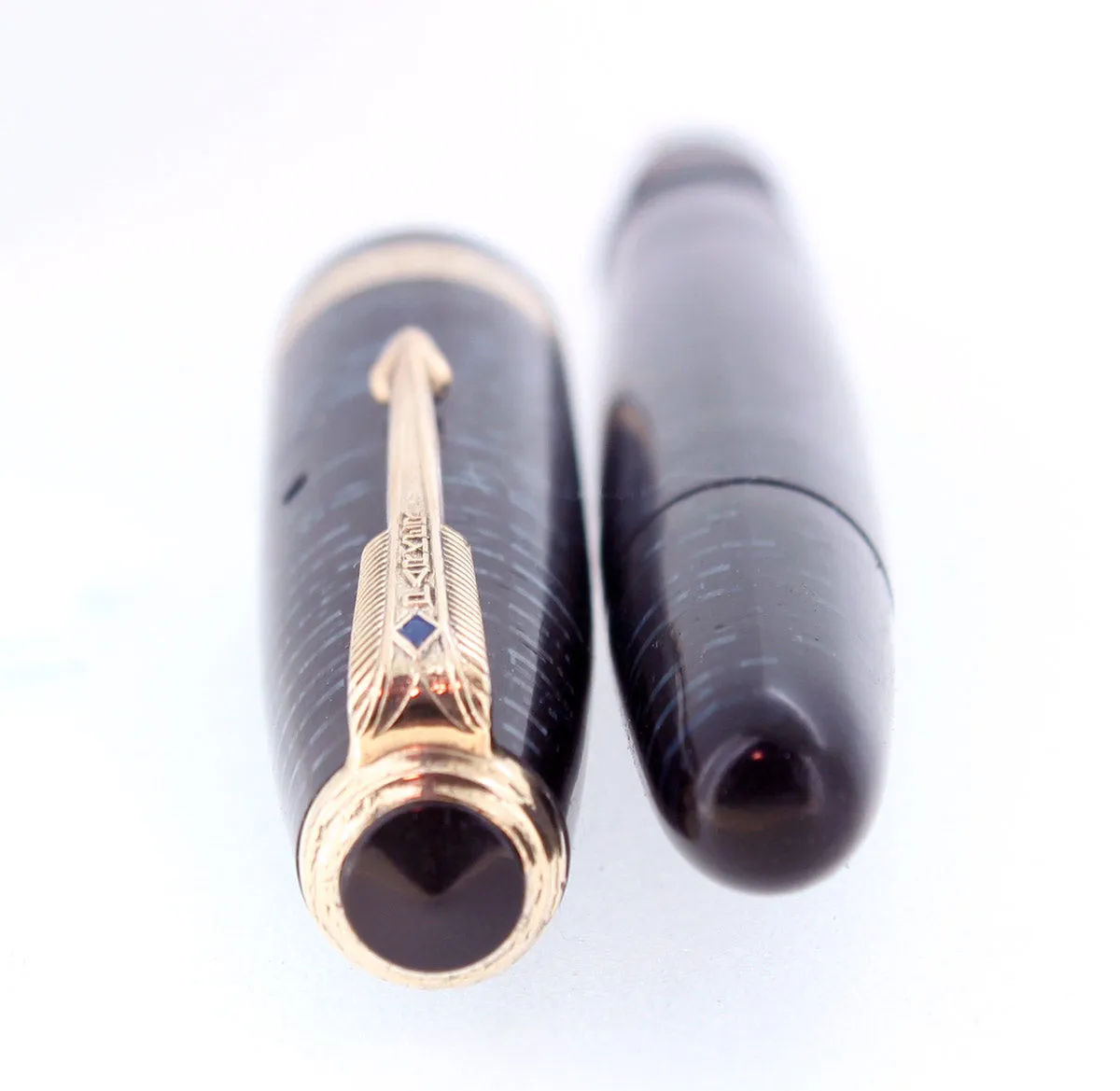 1945 PARKER VACUMATIC MAJOR AZURE BLUE PEARL FOUNTAIN PEN RESTORED