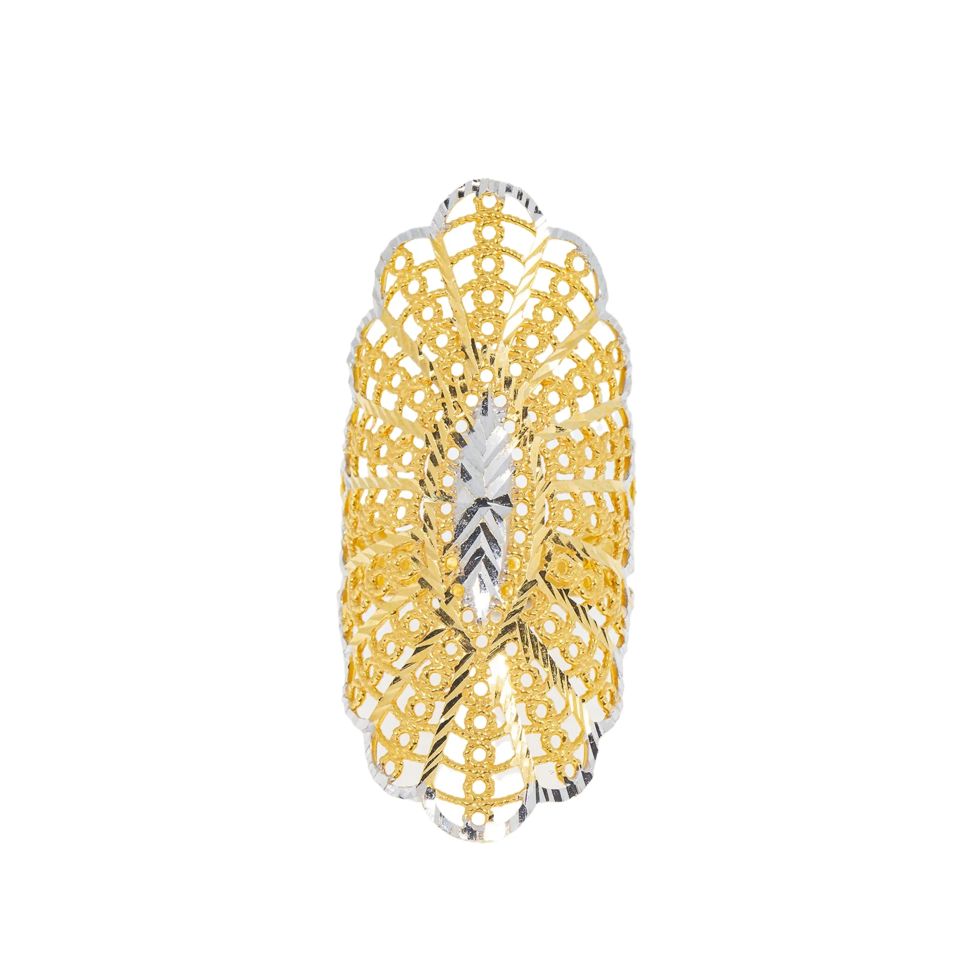 22K Yellow Gold & White Gold Ring (6.5gm)