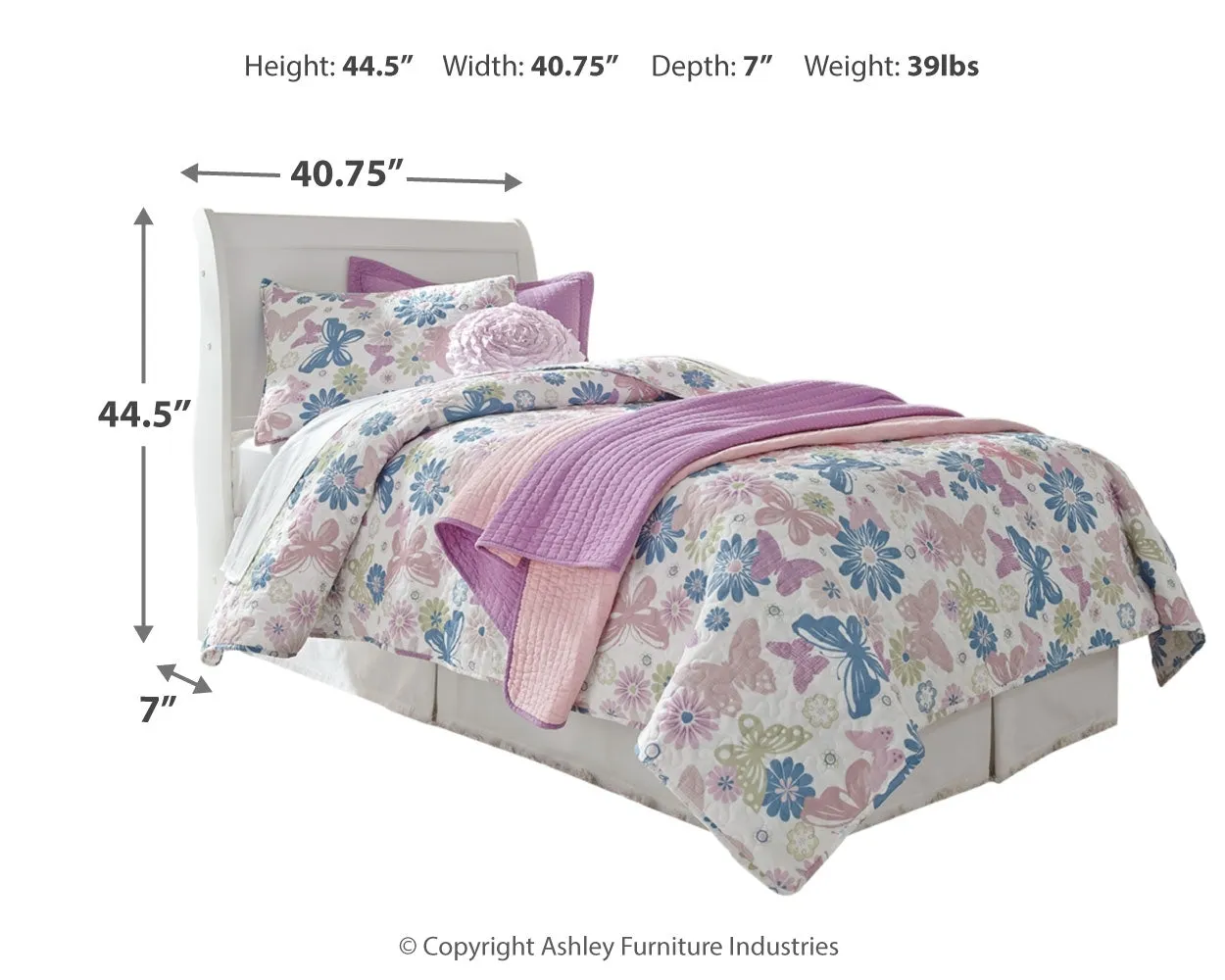 Anarasia Twin Sleigh Headboard Bed with Dresser