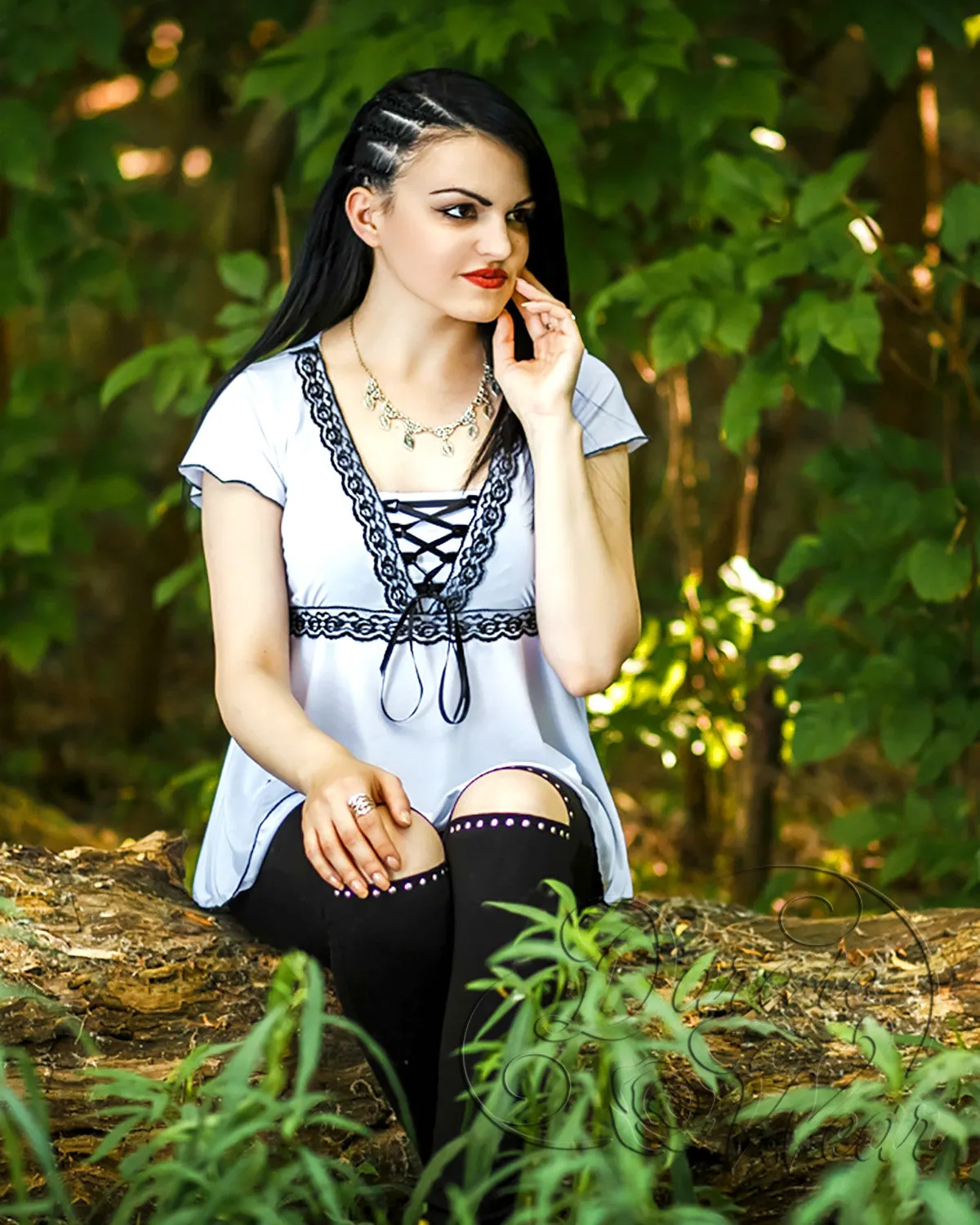 Angel Top in Scarlet/Black