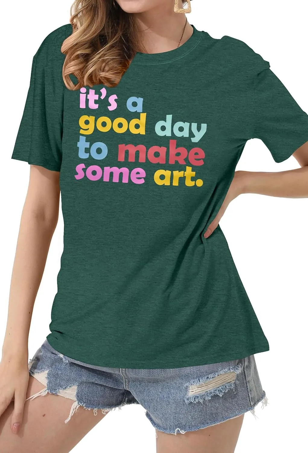 Art Teacher Shirt Women Art Teacher T Shirt It's A Good Day to Make Art Tees Teacher Tops
