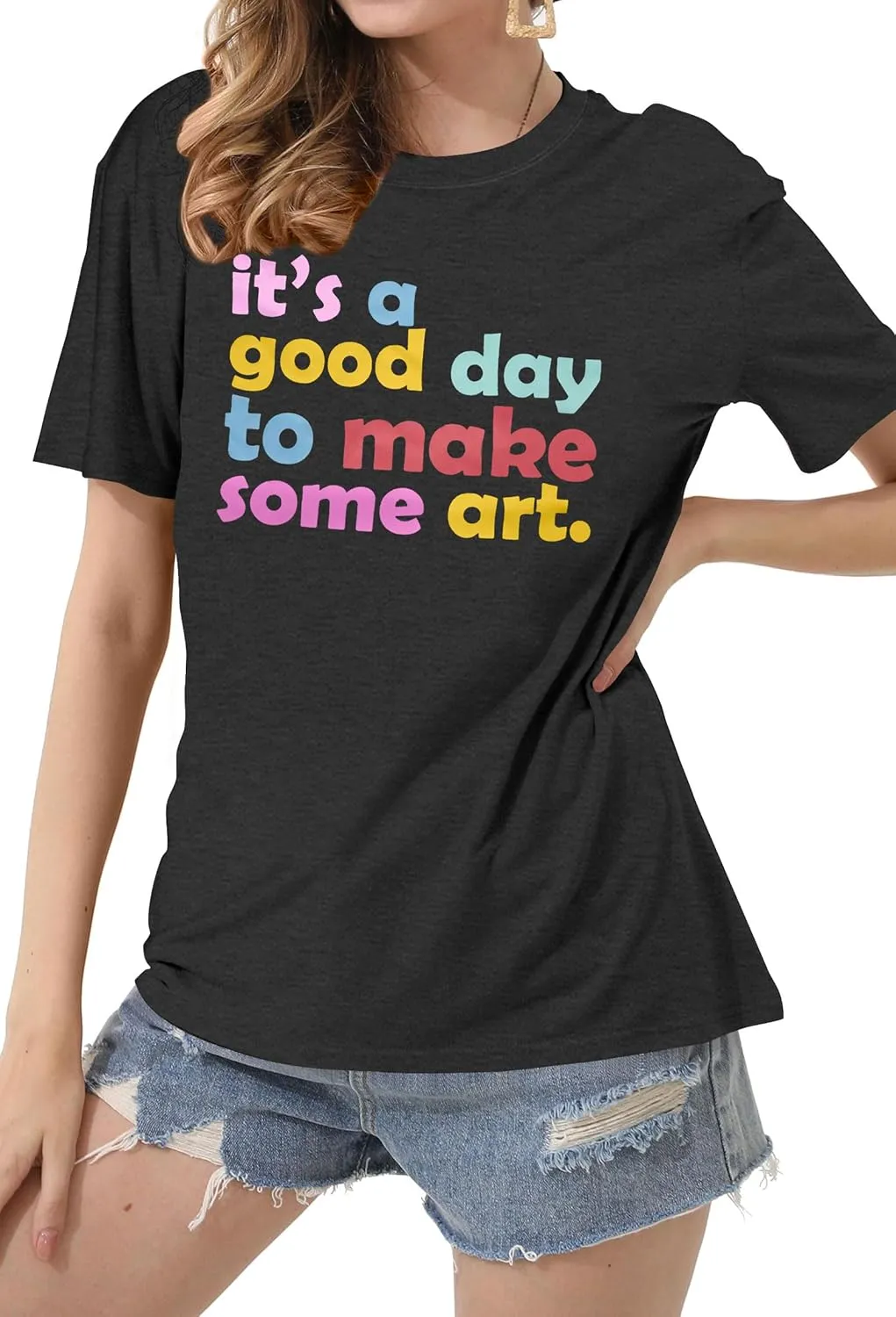 Art Teacher Shirt Women Art Teacher T Shirt It's A Good Day to Make Art Tees Teacher Tops