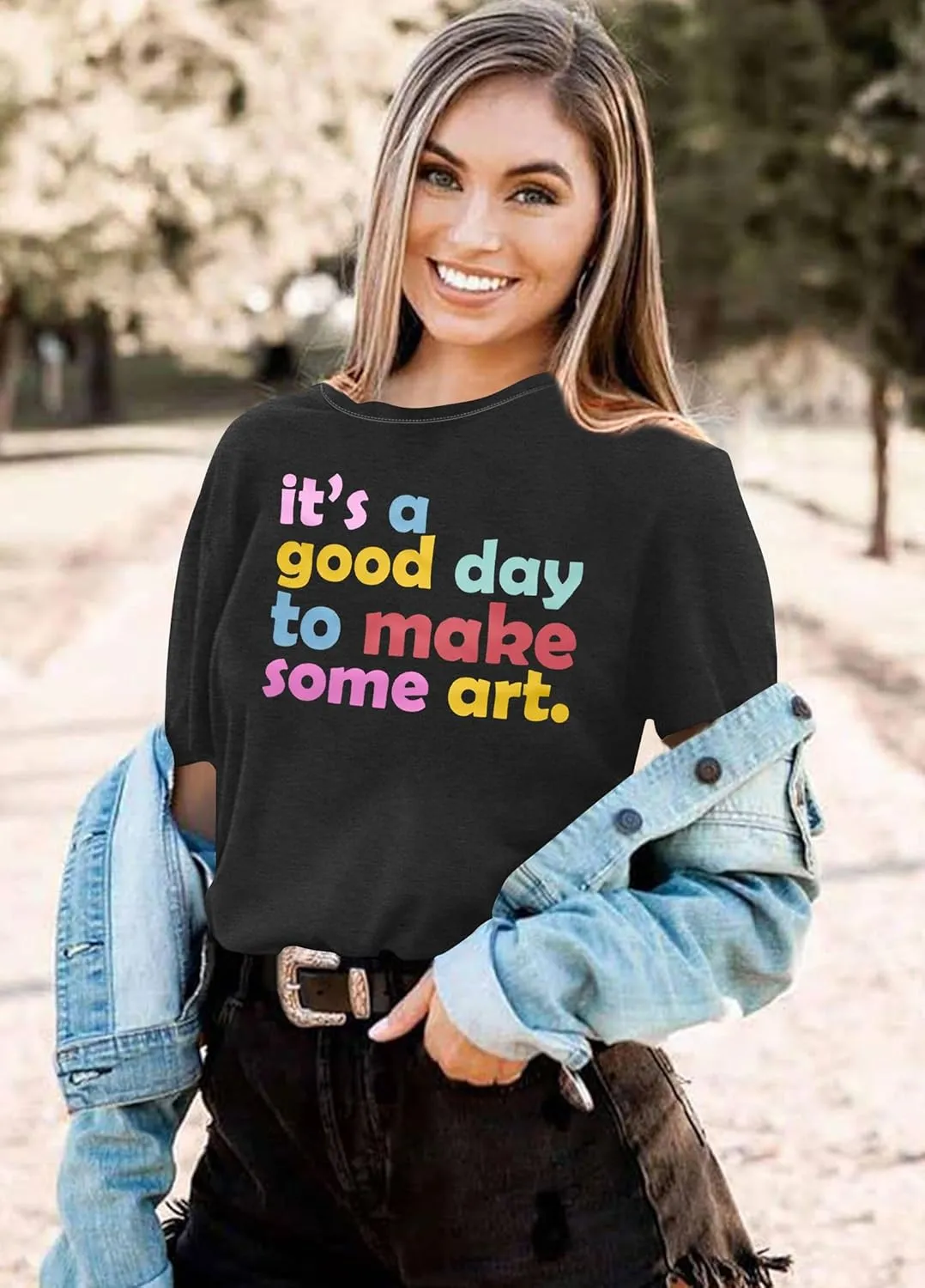 Art Teacher Shirt Women Art Teacher T Shirt It's A Good Day to Make Art Tees Teacher Tops
