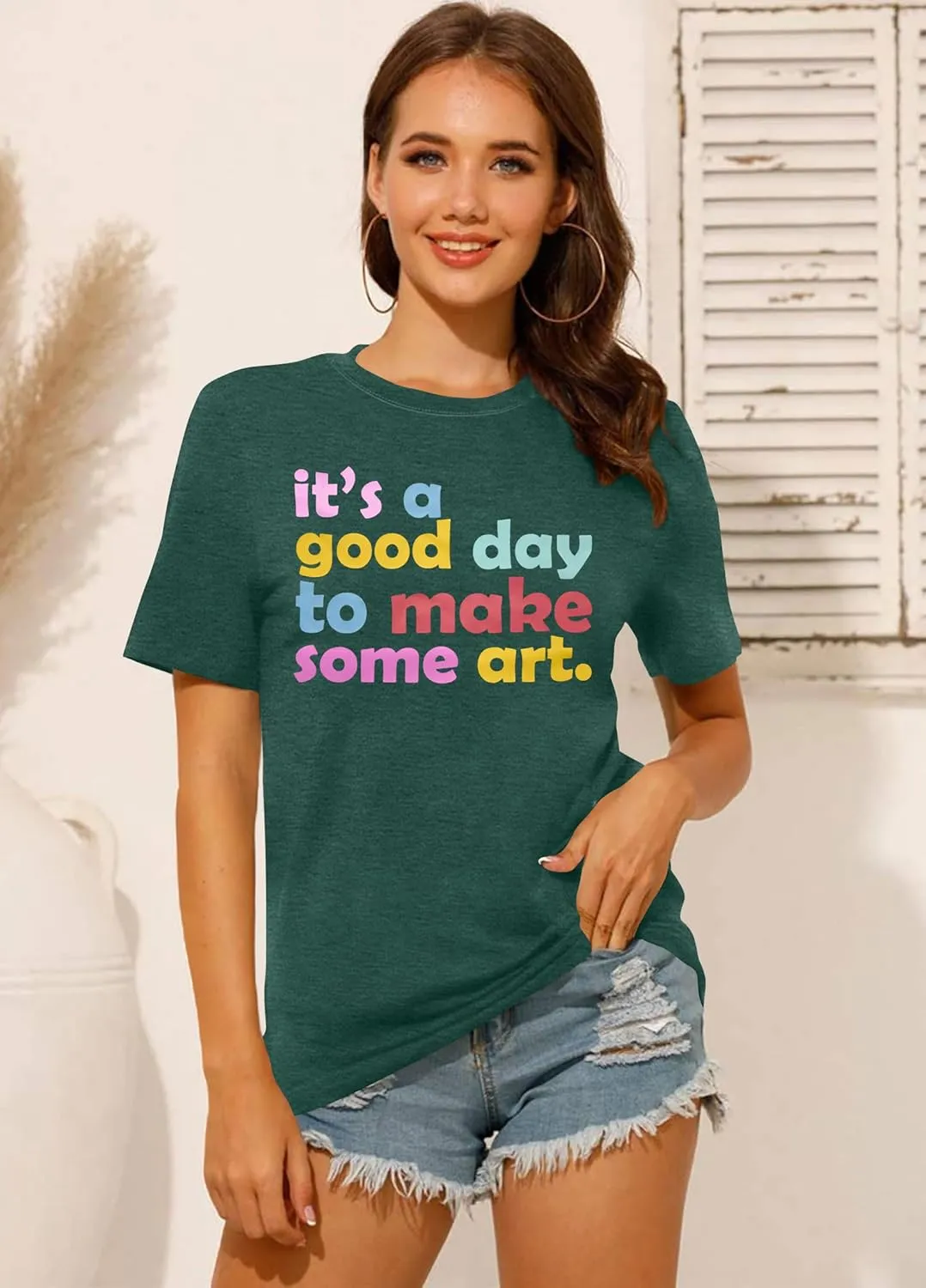 Art Teacher Shirt Women Art Teacher T Shirt It's A Good Day to Make Art Tees Teacher Tops