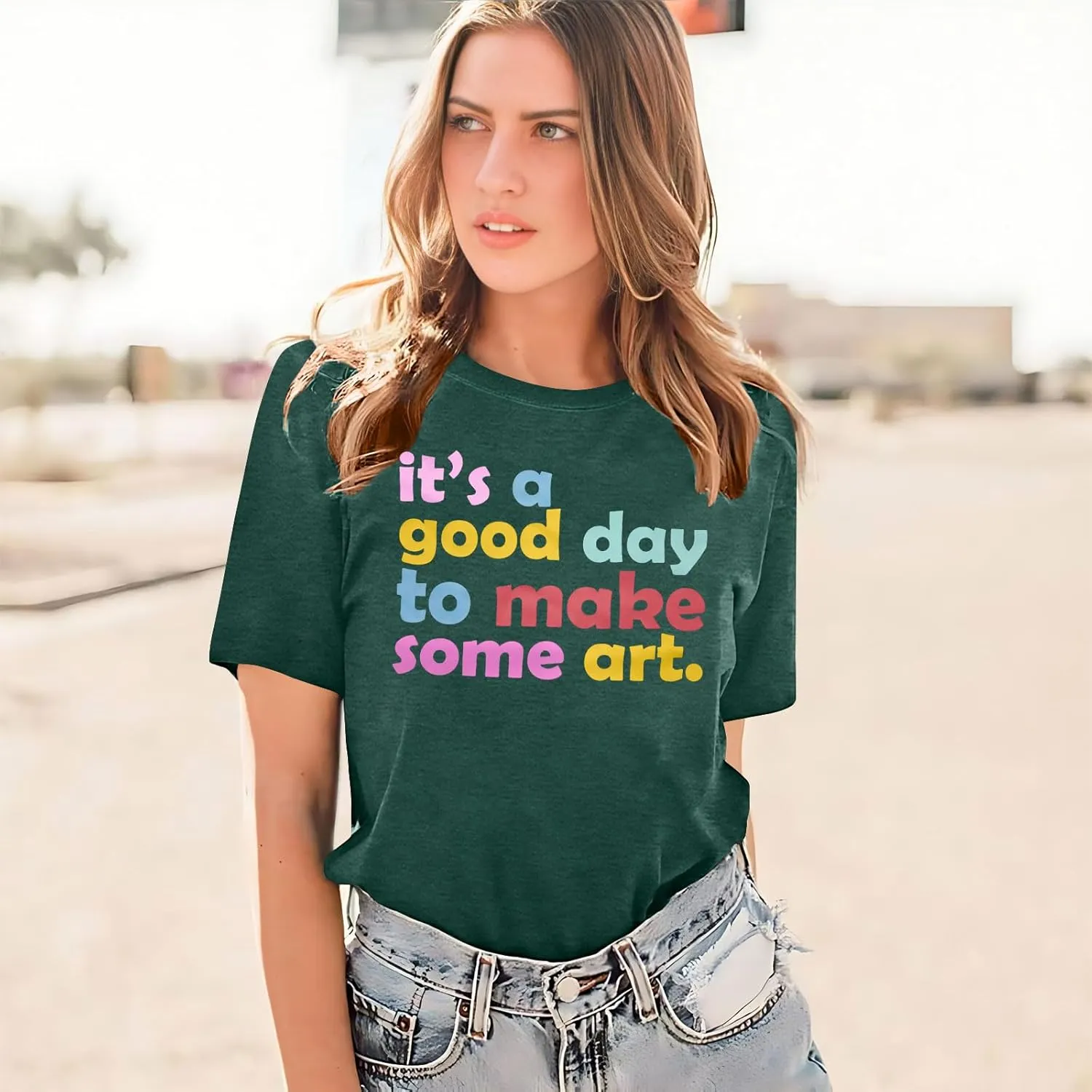 Art Teacher Shirt Women Art Teacher T Shirt It's A Good Day to Make Art Tees Teacher Tops
