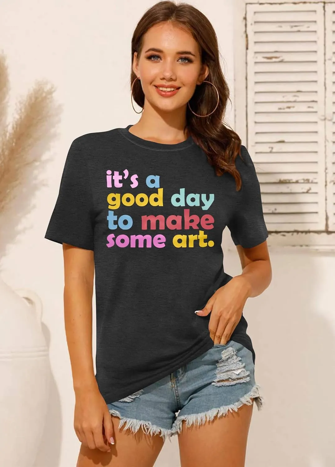 Art Teacher Shirt Women Art Teacher T Shirt It's A Good Day to Make Art Tees Teacher Tops