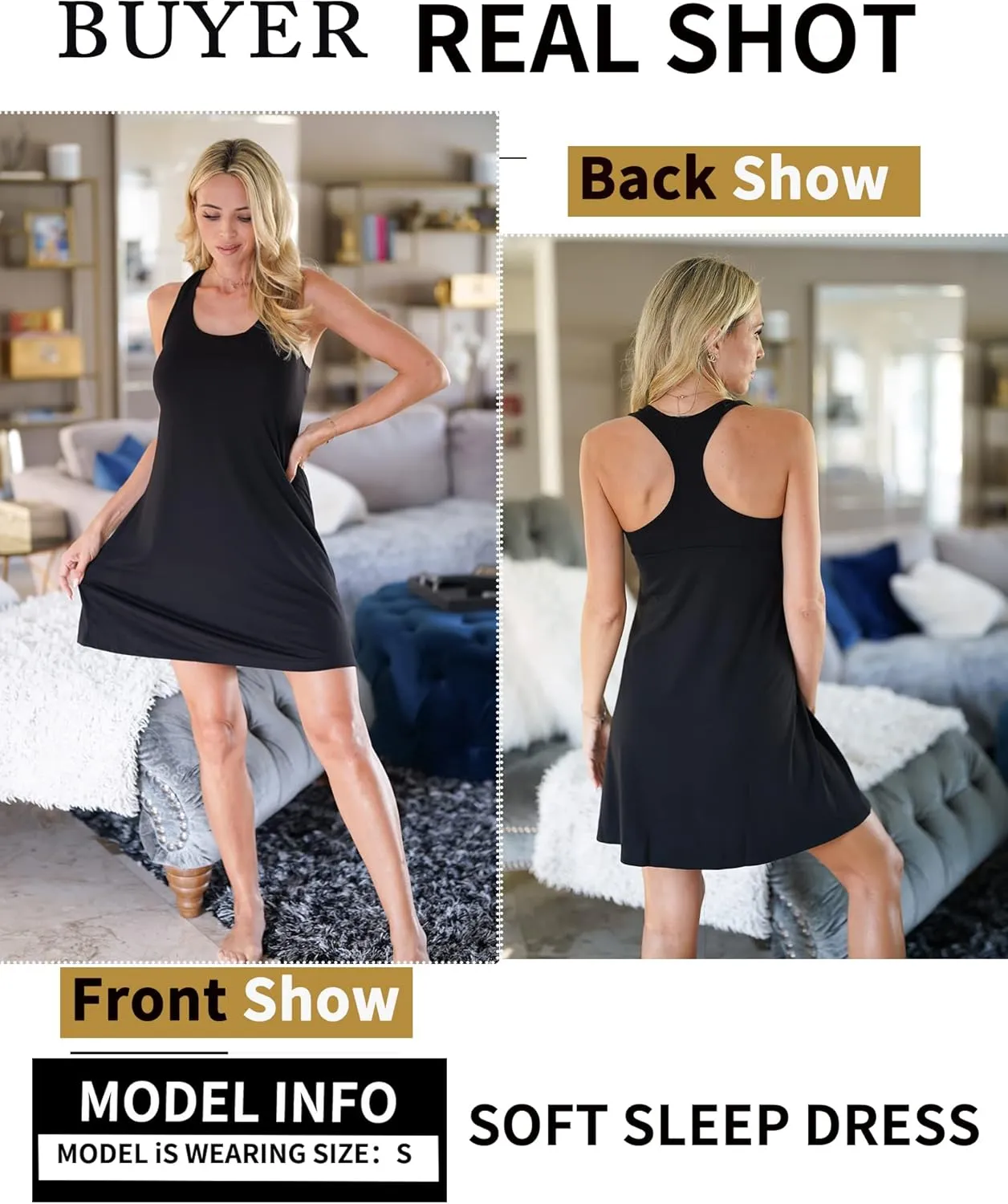 Avidlove Sleepwear for Women Tank Nightgown Chemise Racerback Sleeveless Sleep Dress
