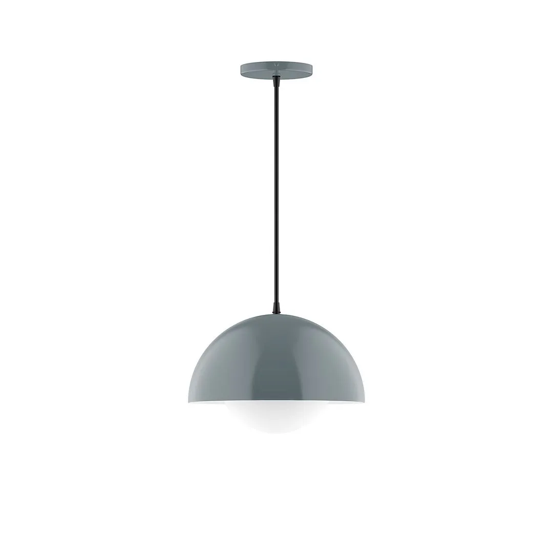 Axis Arcade 12" Pendant Light with Glass Globe in Slate Gray
