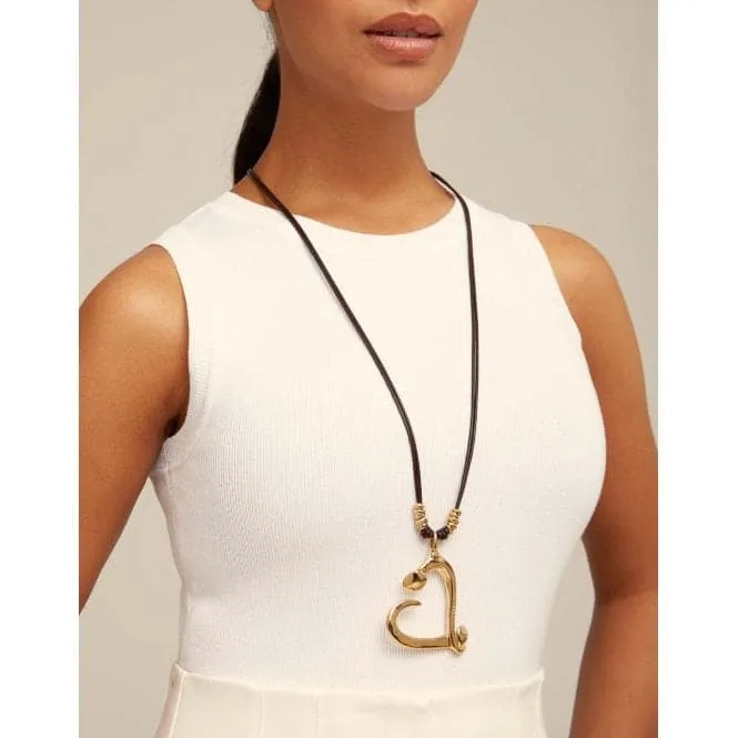 Big Love Golden Leather Necklace