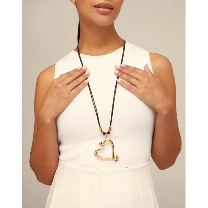 Big Love Golden Leather Necklace