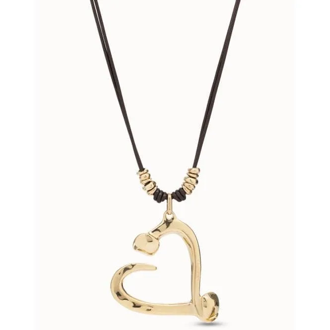 Big Love Golden Leather Necklace