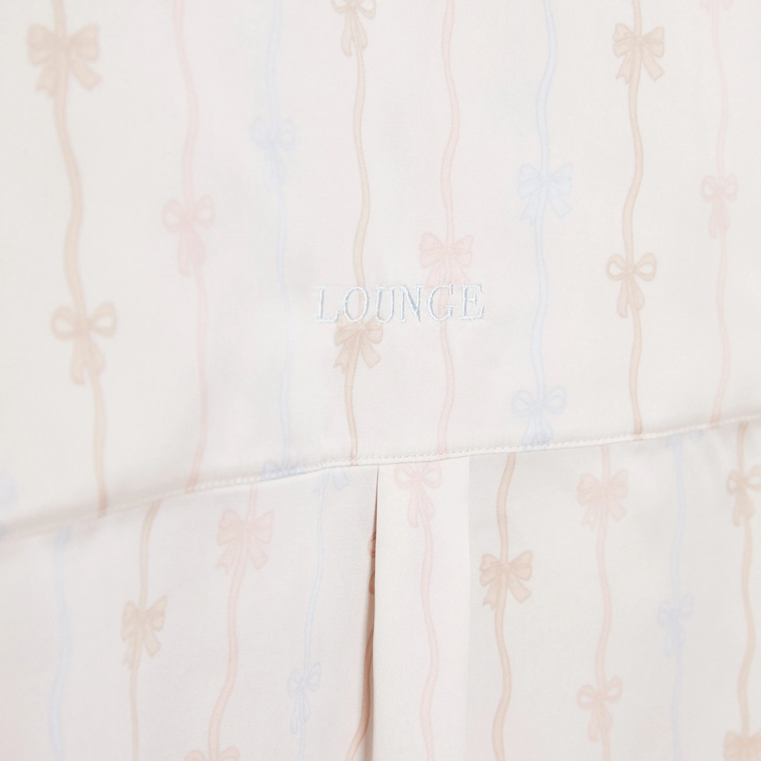 Bow Satin Pyjama Shirt - Pearl