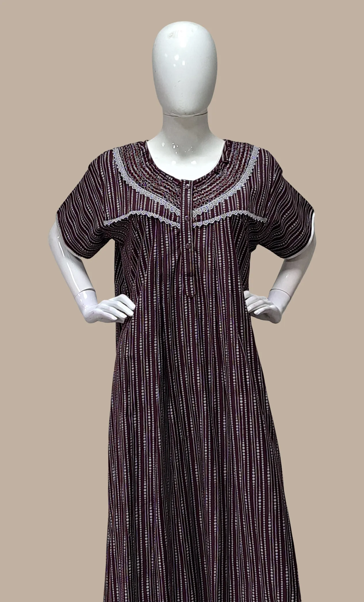 Burgundy Printed Kaftan