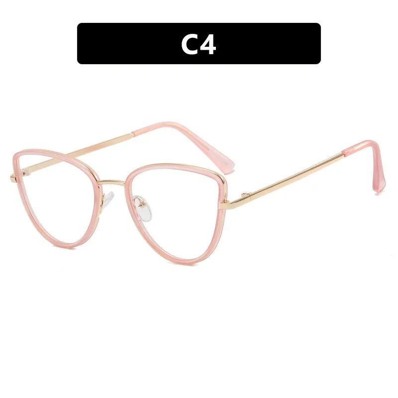CCspace Unisex Full Rim Square Cat Eye Alloy Eyeglasses 55626