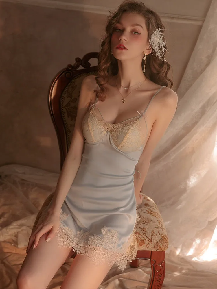 Chemise For Women Lace Spaghetti Strap Cut Out Sheer Lingerie