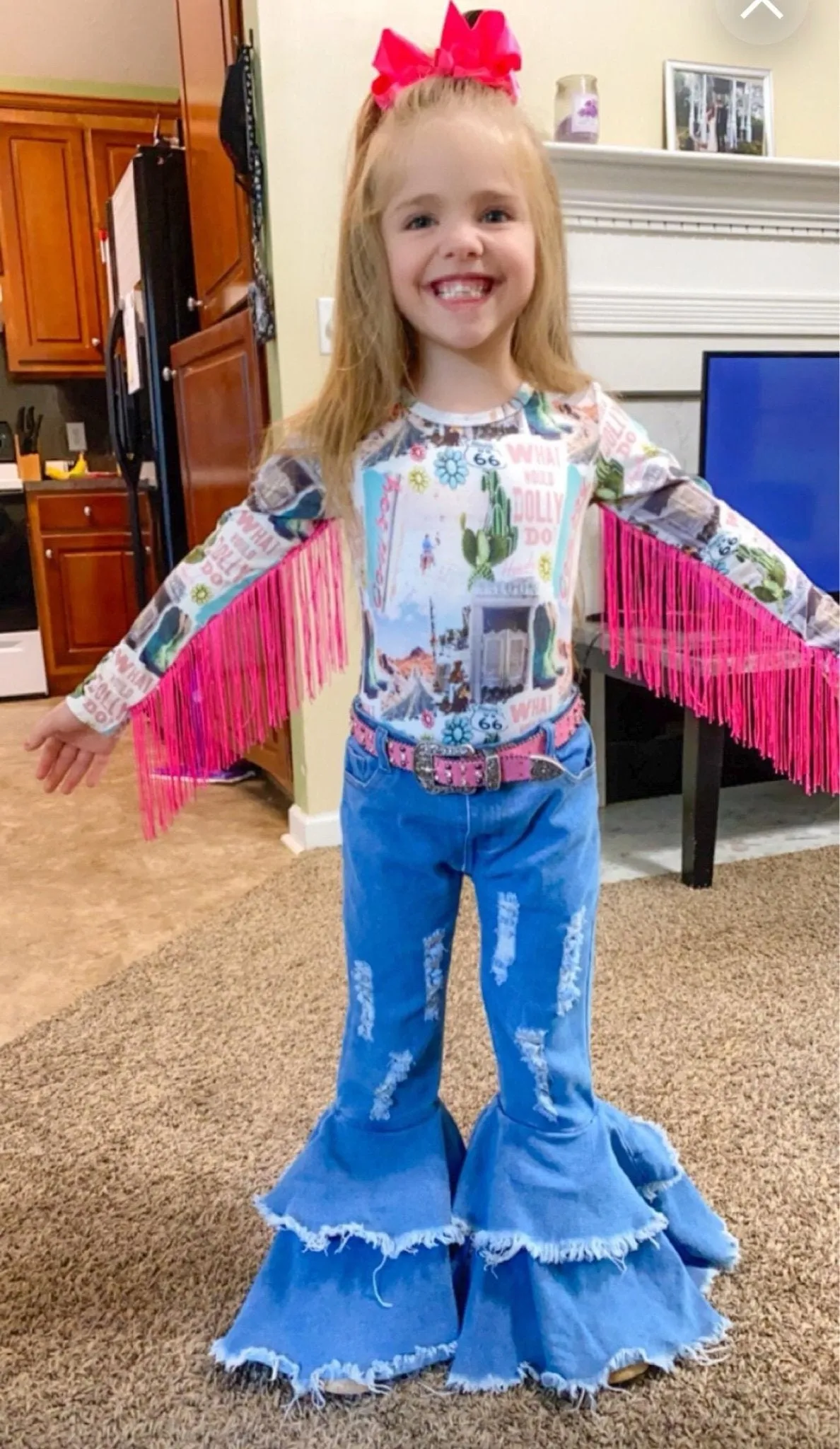 COWGIRL Shirt DOLLY Parton Button Up Shirt What Would Dolly Do Shirt and Bodysuit Girls Fringe Bodysuit Western Shirt for Girls