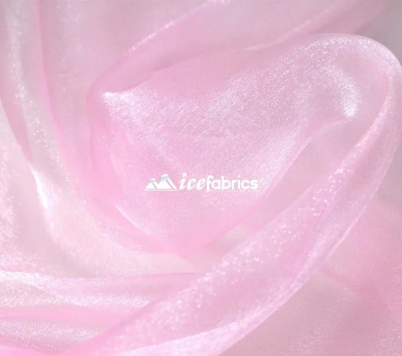 Crystal Sheer Organza Fabric By The Roll (100 Yards) 25 Colors