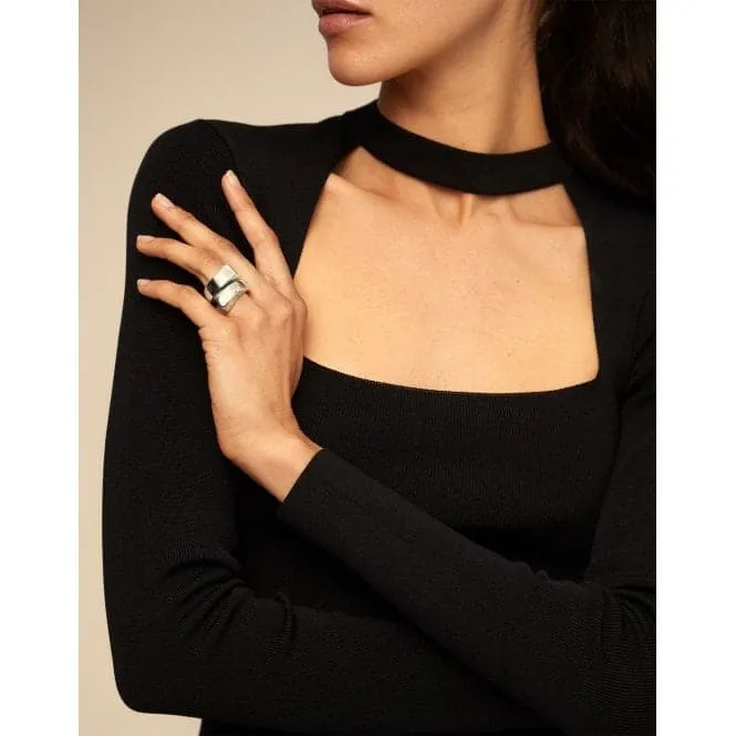 Curly Silver Metal Ring