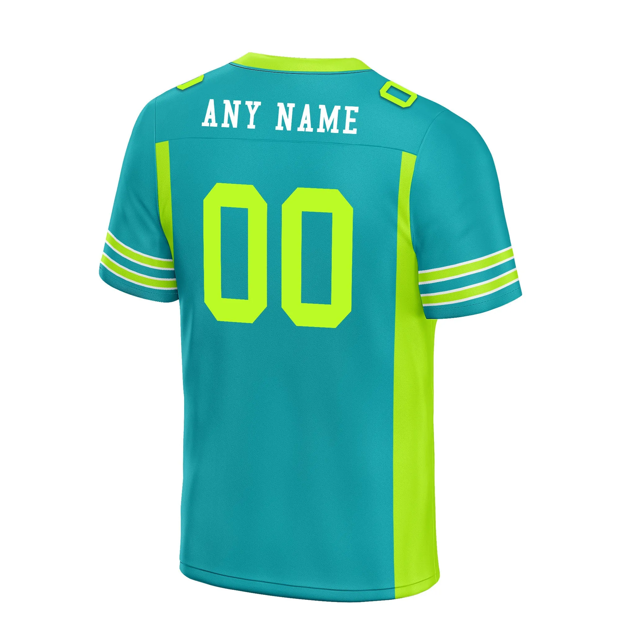 Custom Mint Green Striped Sleeves Personalized Authentic Football Jersey FBJ02-D06047