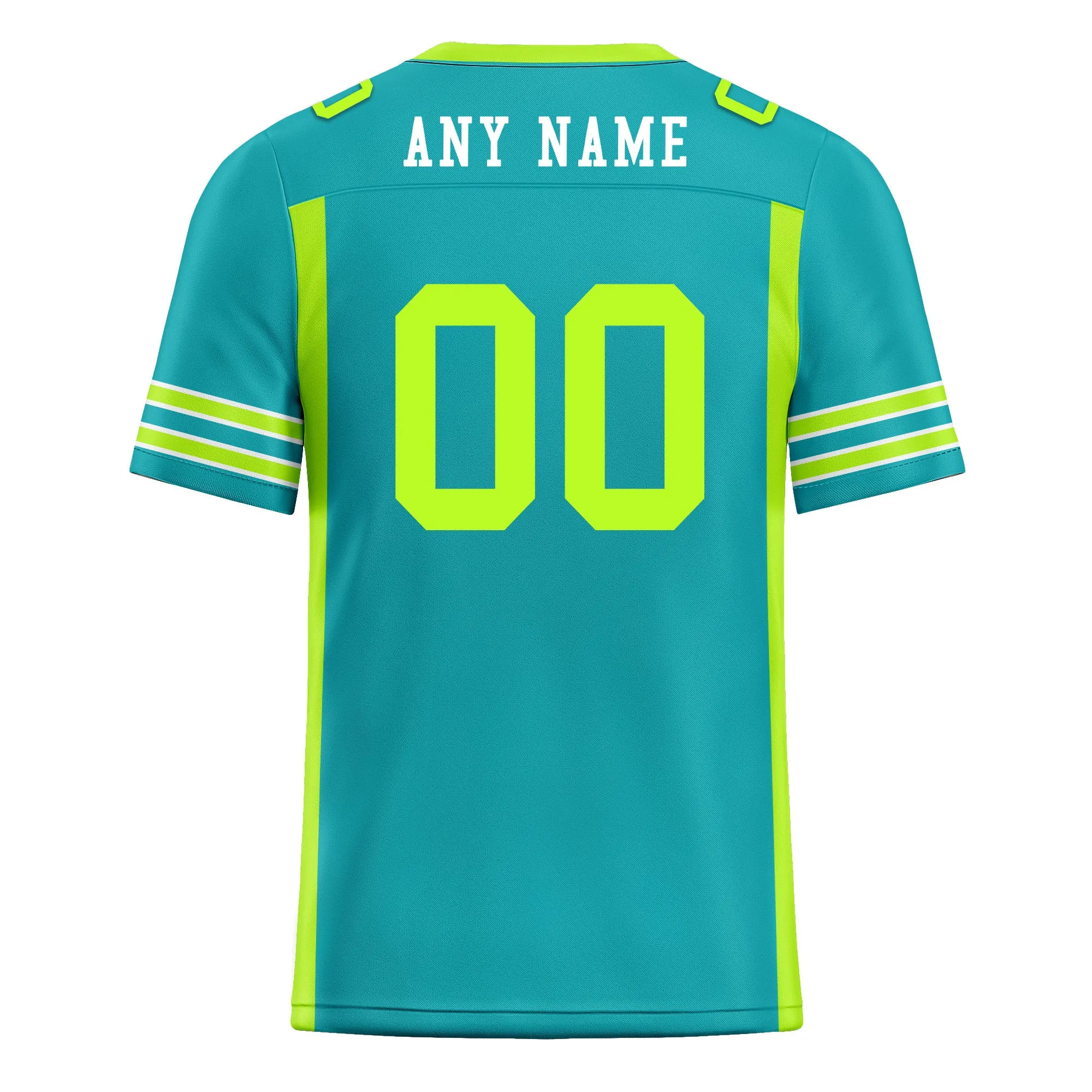 Custom Mint Green Striped Sleeves Personalized Authentic Football Jersey FBJ02-D06047