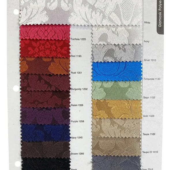 Damask Poly Table Linen in Sage 1152