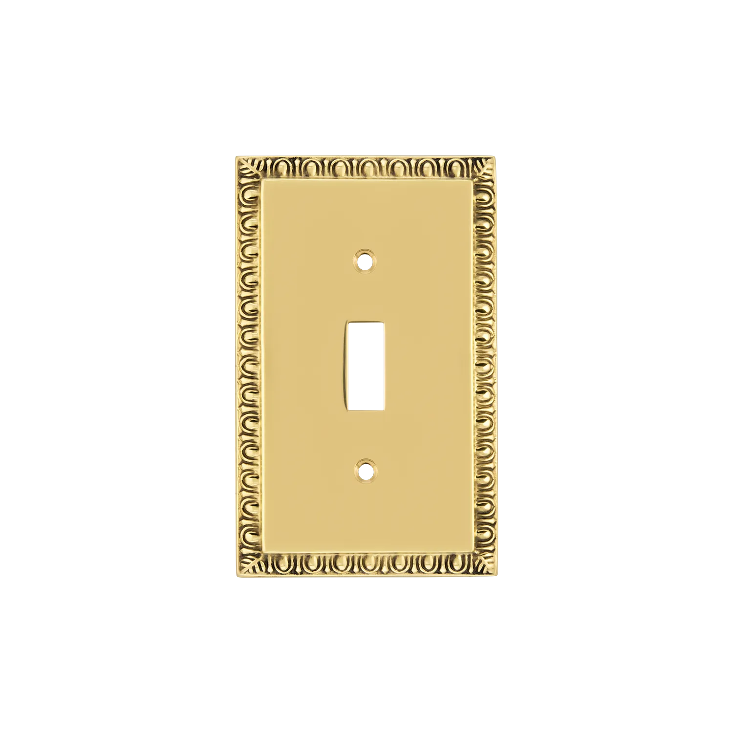 Egg & Dart Switch Plate with Single Toggle in Polished Brass