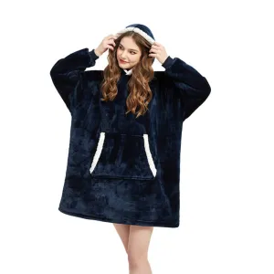 Flannel Home Wear Lazy Pullover TV Blanket Outdoor Warm Hoody Blanket Hooded Nightgown