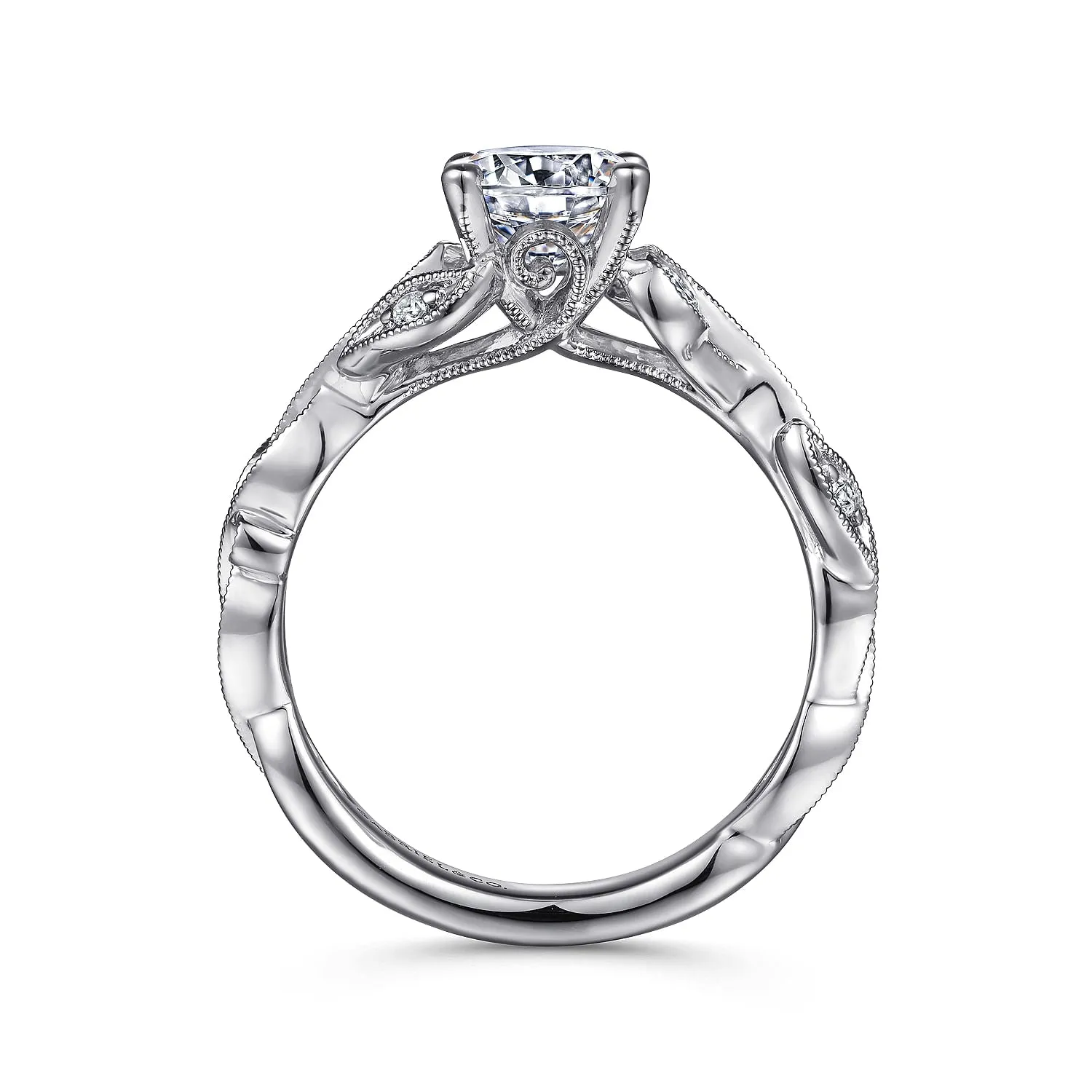 Gabriel & Co. White Gold Halo Round Diamond Engagement Ring ER15626R4W44JJ.CSCZ