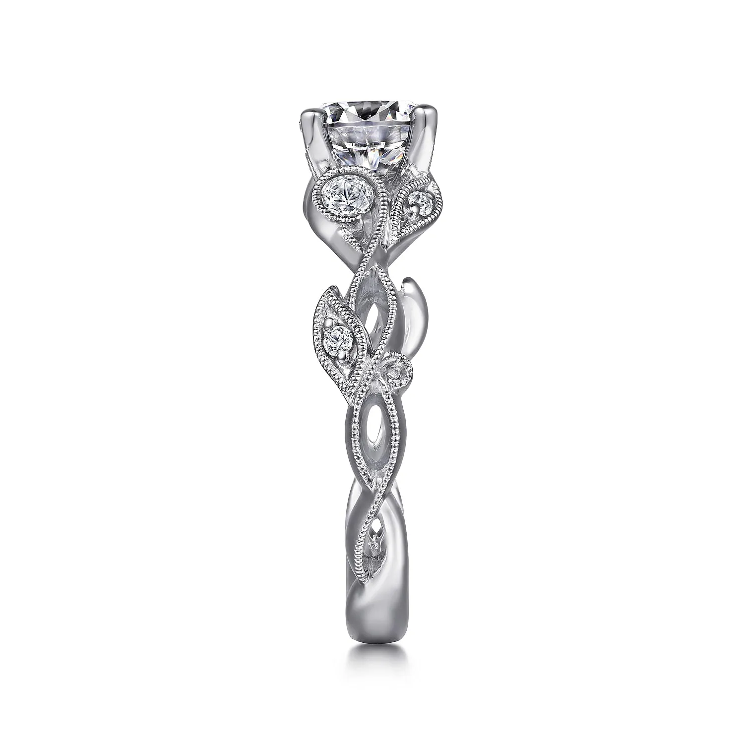 Gabriel & Co. White Gold Halo Round Diamond Engagement Ring ER15626R4W44JJ.CSCZ