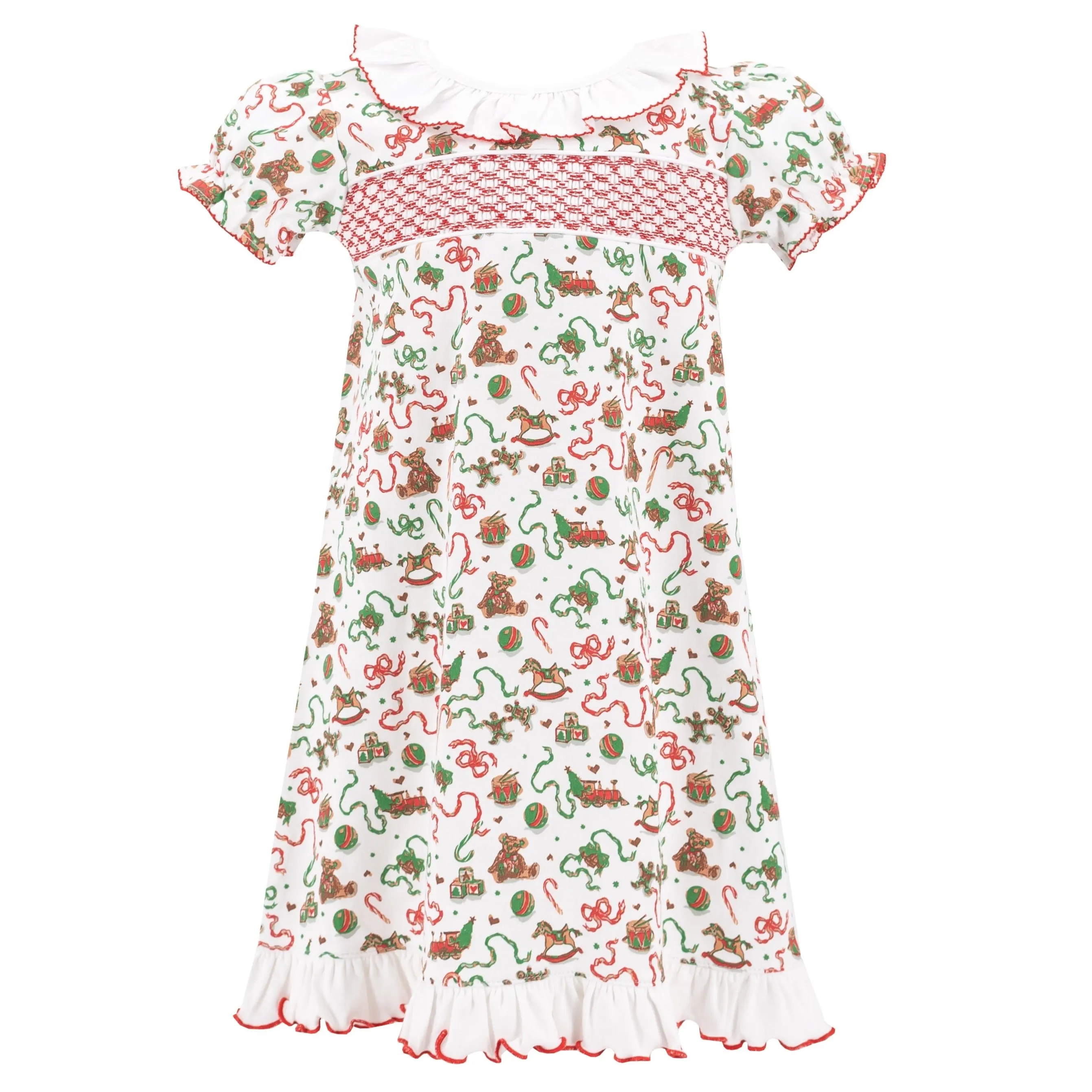 Gingerbread Girl Smocked Nightgown