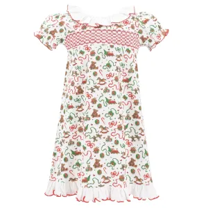 Gingerbread Girl Smocked Nightgown