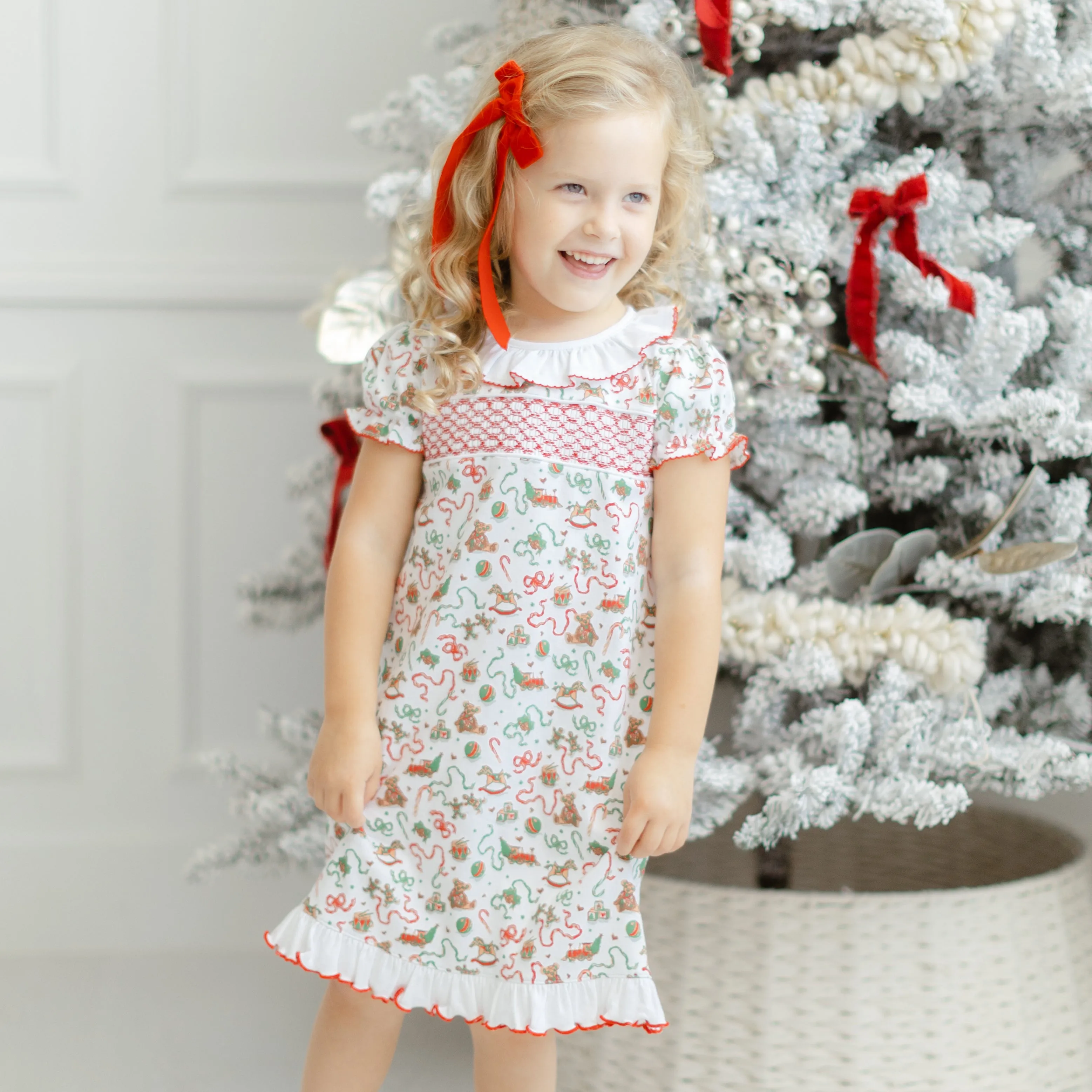 Gingerbread Girl Smocked Nightgown