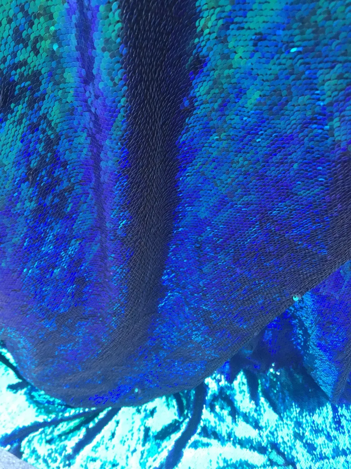 Green purple Multicolor Shinny mermaid fish scale 2way stretch flip flop fabric-prom-nightgown-decorations-sold by the yard.