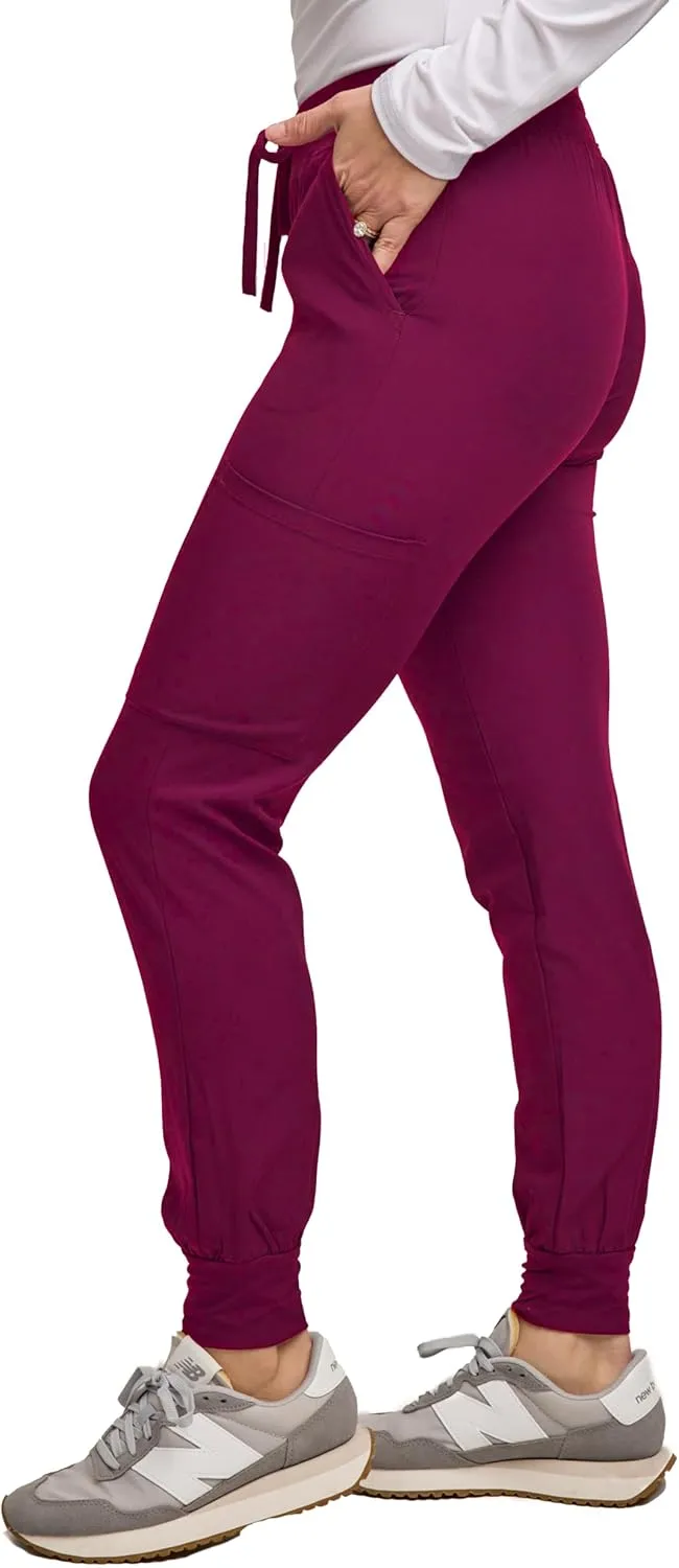 Green Town Scrubs for Women - Jogger Scrub Pant, Yoga Waistband, 4 Pockets, Stretch Fabric, Easy Care