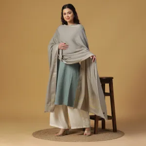 Grey Cotton Tencel Dobby Dupatta