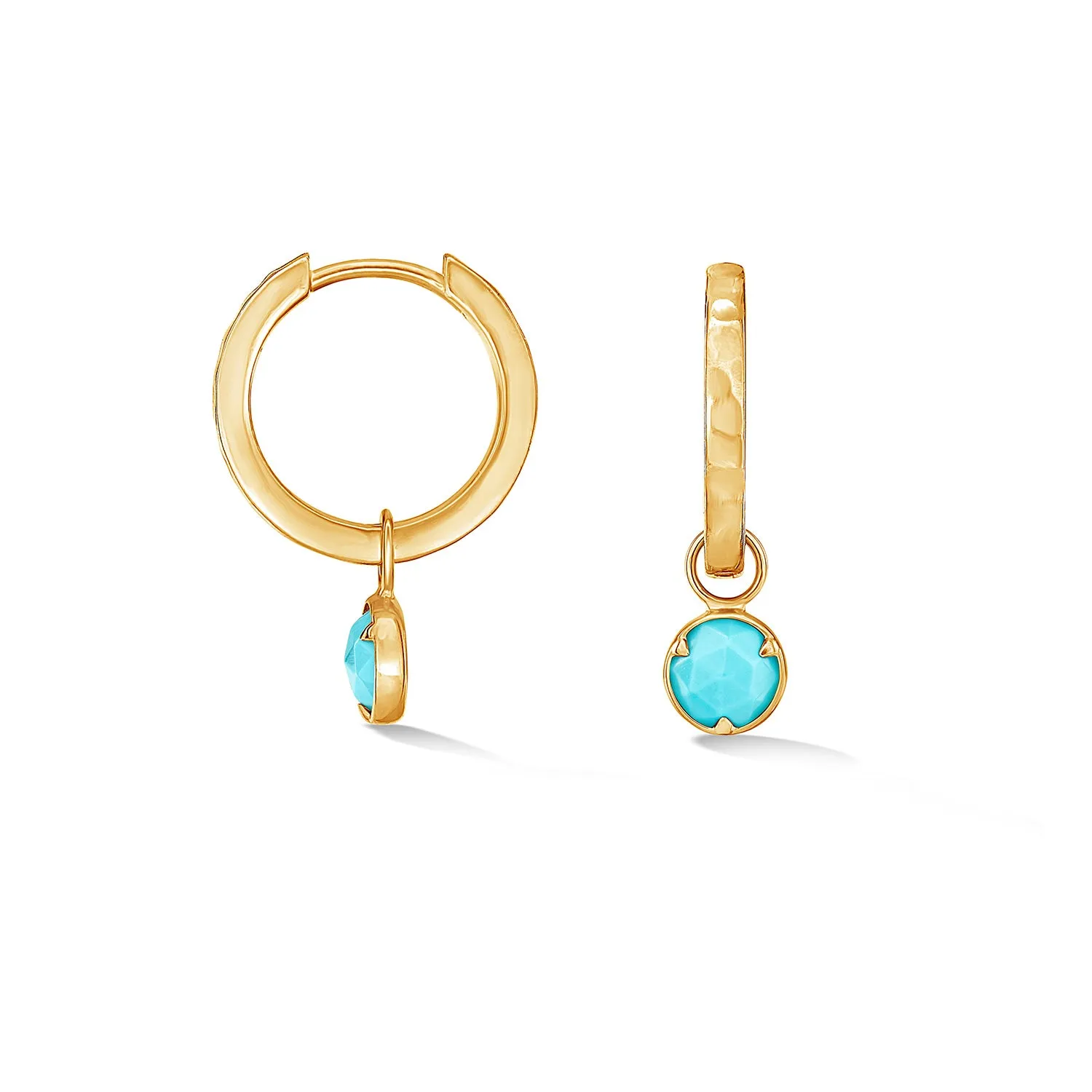 Hammered Turquoise Azure Hoops