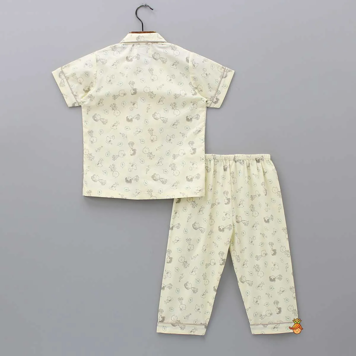 Human Printed Yellow Sleepwear