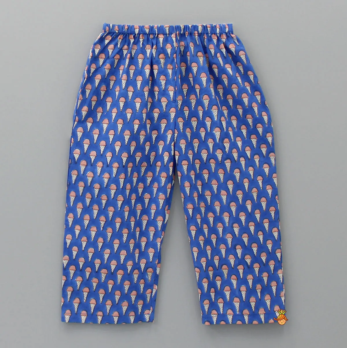 Ice Cream Cones Hand Block Printed Pure Cotton Sleepwear
