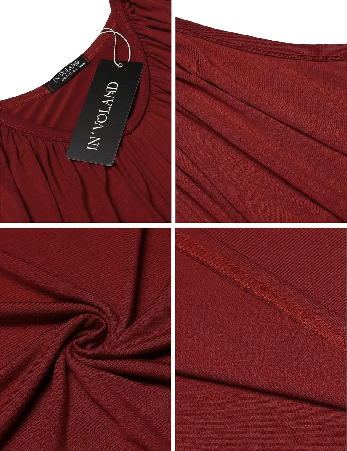 IN'VOLAND Womens Plus Size Nightgown Sleeveless Sleepwear Sleep Tank Chemise Sleepshirts Slip Night Dress (L-5XL)