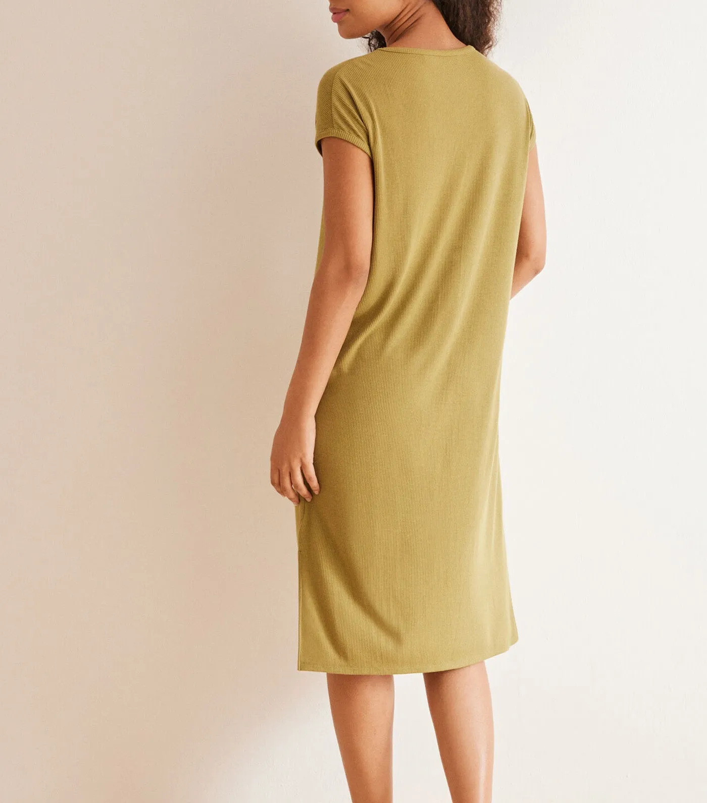Long Rib Nightgown Green