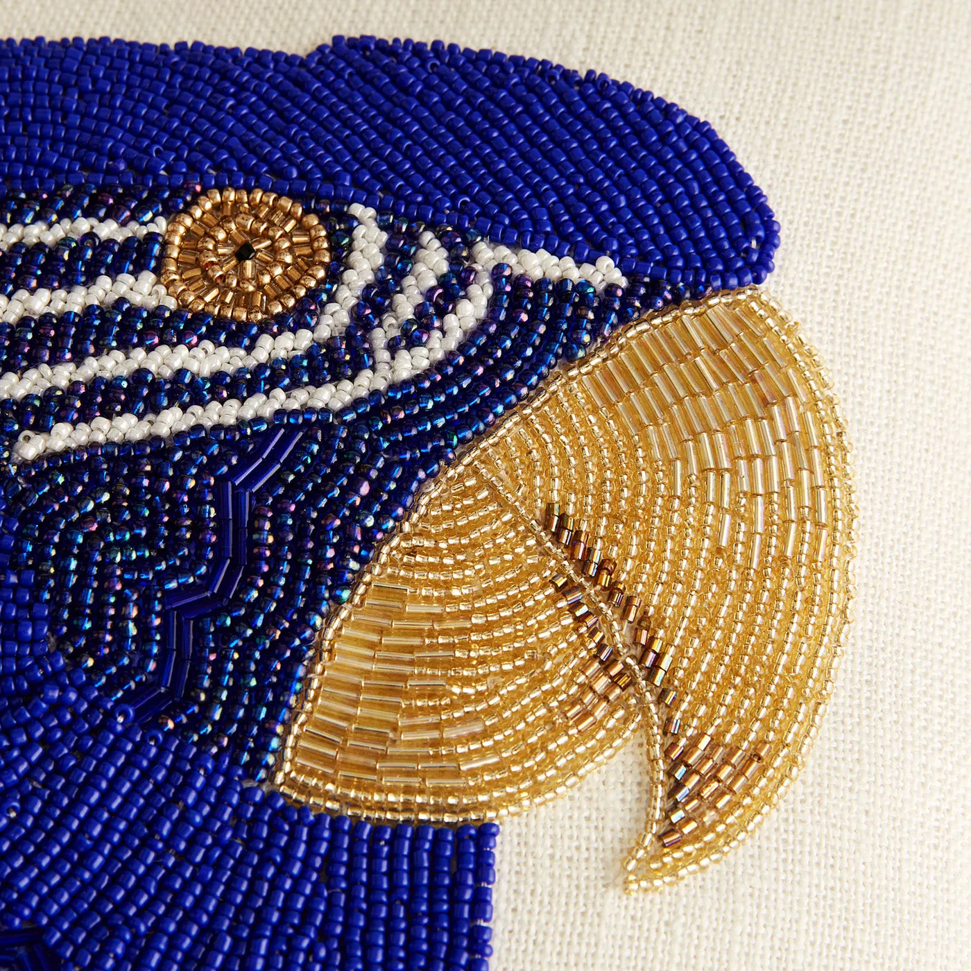 Macaw Beaded Cushion