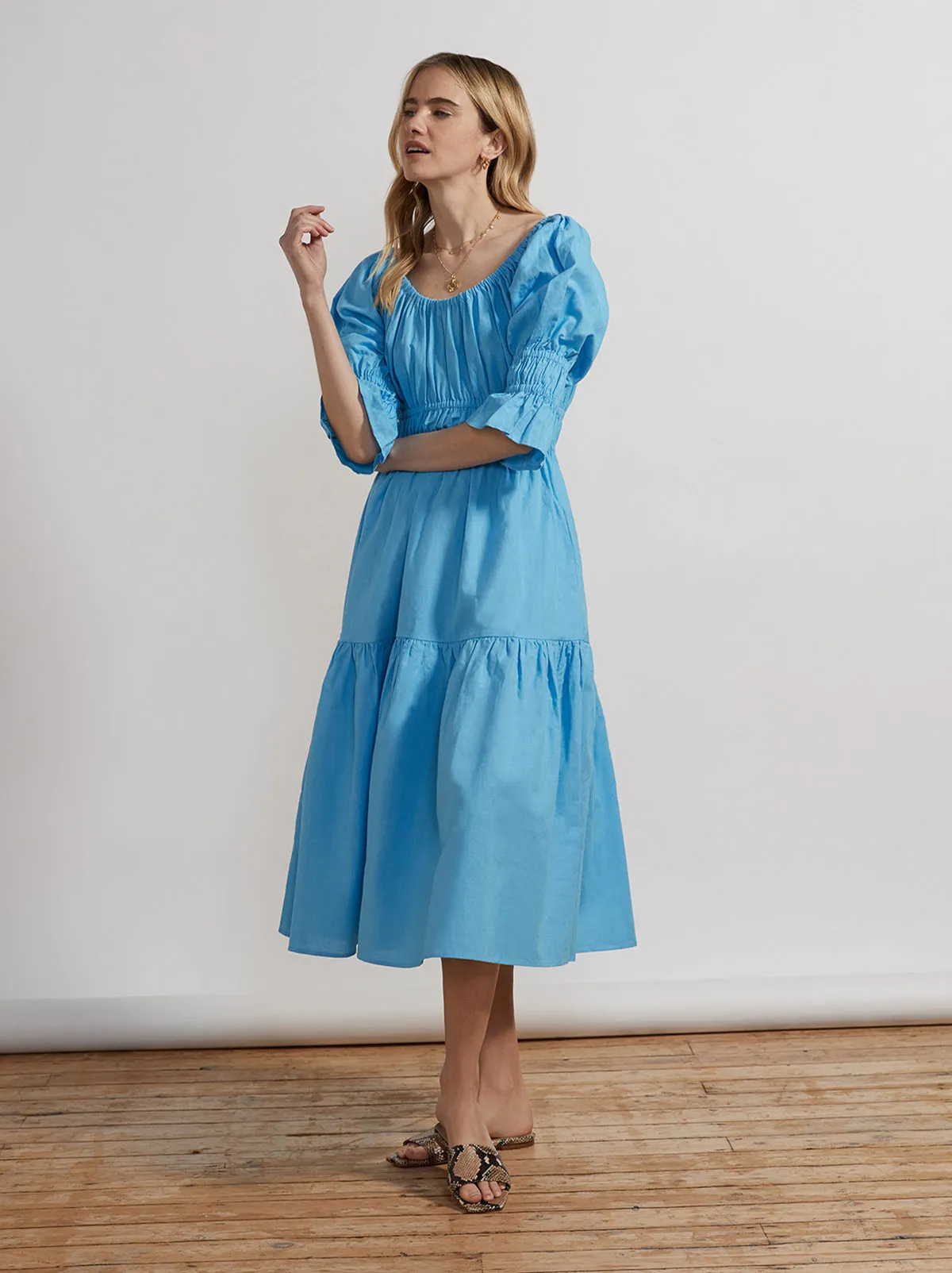 Margot Azure Blue Midi Dress