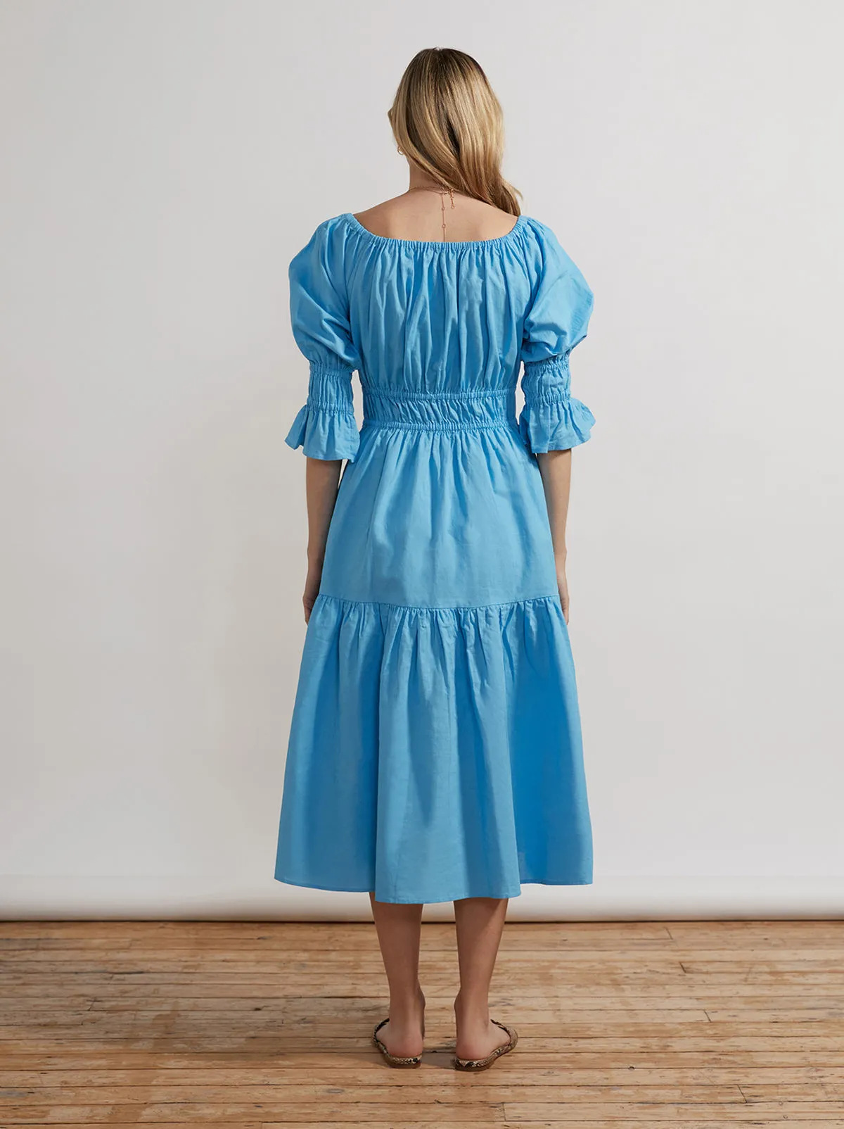 Margot Azure Blue Midi Dress