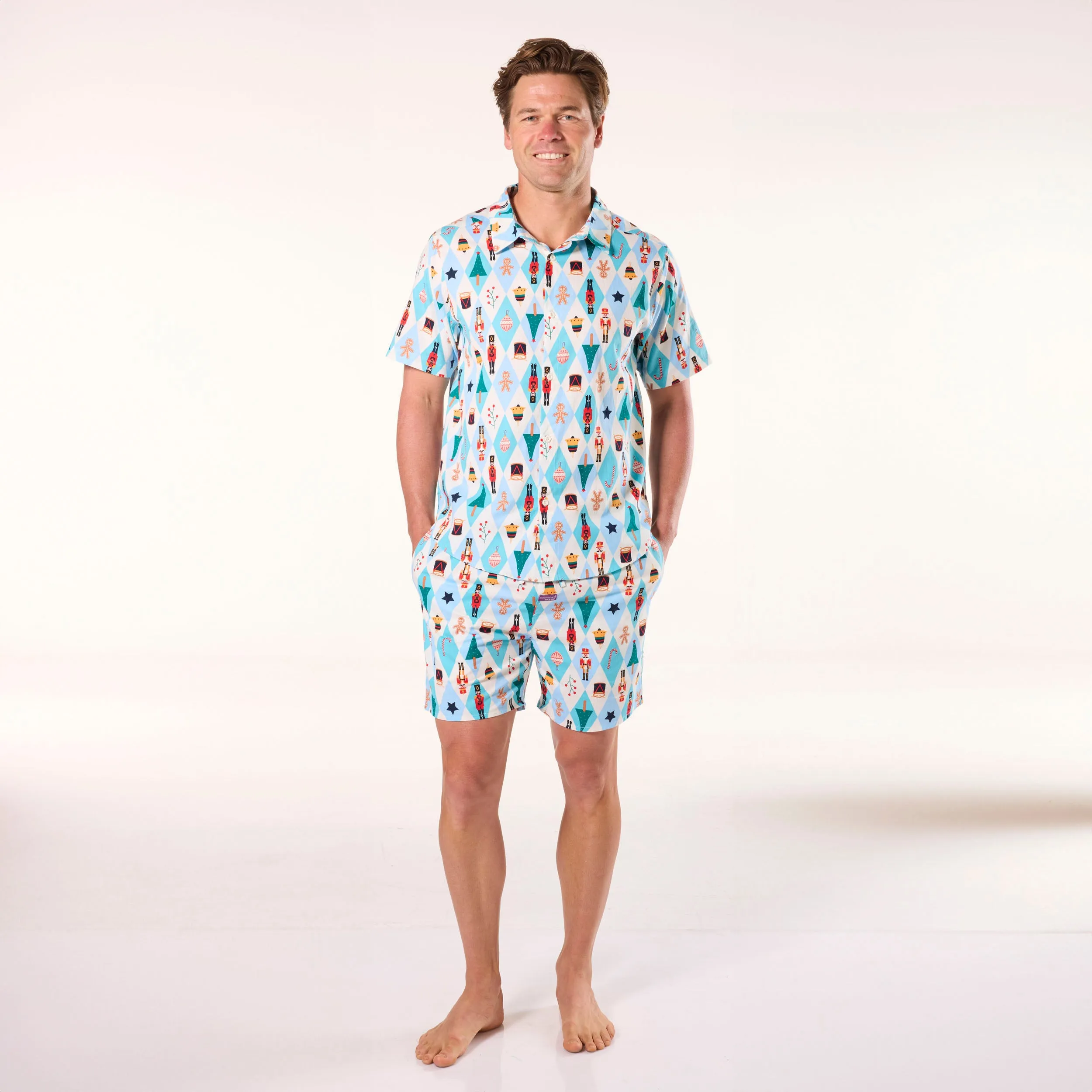 Men's Nutcracker Cotton Pyjama Set - Blue