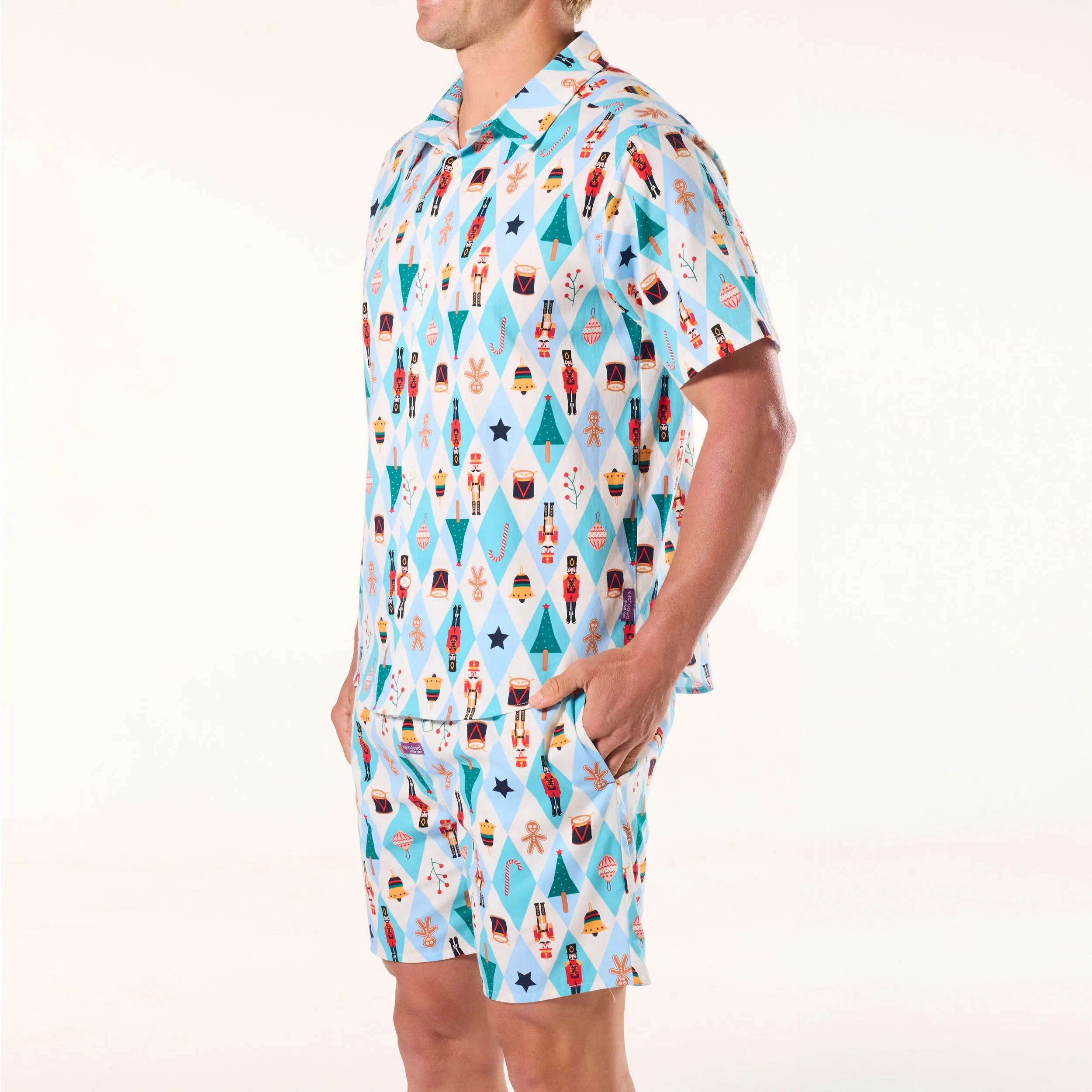 Men's Nutcracker Cotton Pyjama Set - Blue