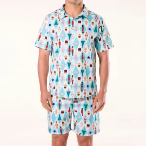 Men's Nutcracker Cotton Pyjama Set - Blue